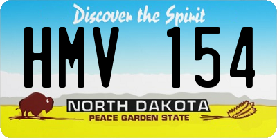 ND license plate HMV154