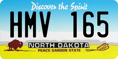 ND license plate HMV165