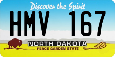 ND license plate HMV167