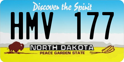 ND license plate HMV177
