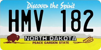 ND license plate HMV182