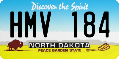 ND license plate HMV184