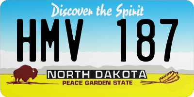 ND license plate HMV187