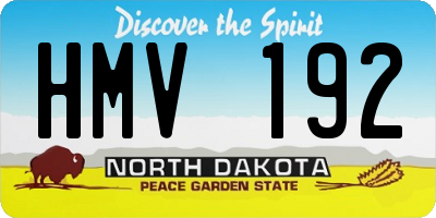 ND license plate HMV192