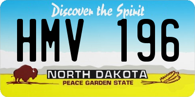 ND license plate HMV196