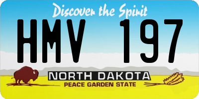 ND license plate HMV197