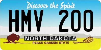 ND license plate HMV200