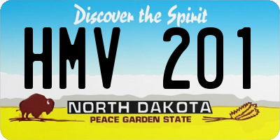ND license plate HMV201