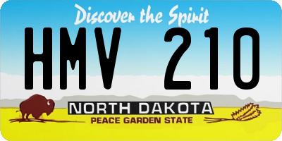 ND license plate HMV210