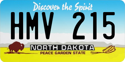 ND license plate HMV215