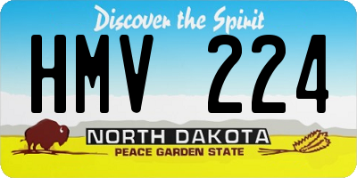 ND license plate HMV224