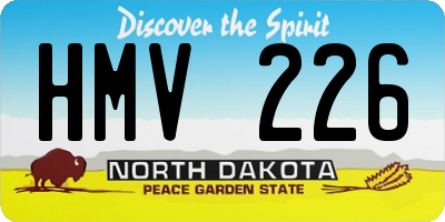 ND license plate HMV226