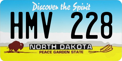 ND license plate HMV228