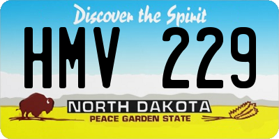 ND license plate HMV229