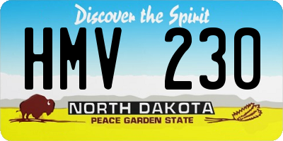 ND license plate HMV230