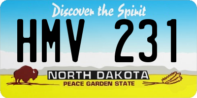 ND license plate HMV231