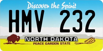ND license plate HMV232