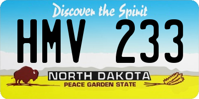 ND license plate HMV233