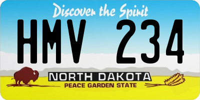 ND license plate HMV234