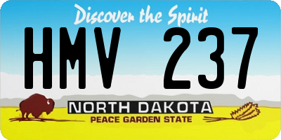 ND license plate HMV237