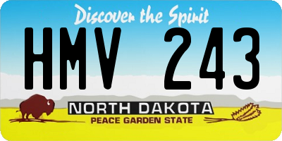 ND license plate HMV243