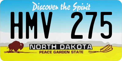 ND license plate HMV275