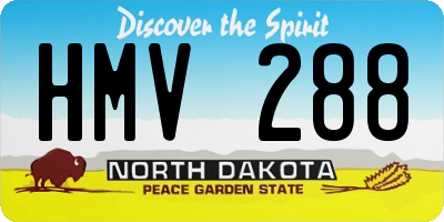 ND license plate HMV288