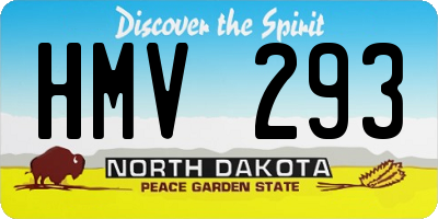 ND license plate HMV293