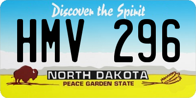 ND license plate HMV296