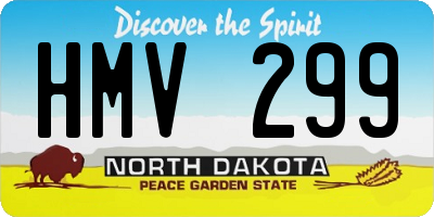 ND license plate HMV299
