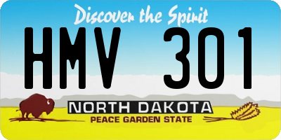 ND license plate HMV301