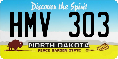 ND license plate HMV303