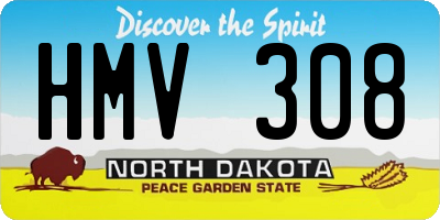 ND license plate HMV308