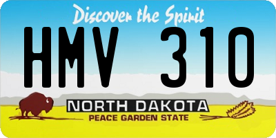 ND license plate HMV310