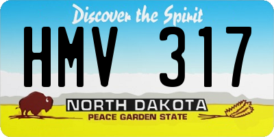 ND license plate HMV317