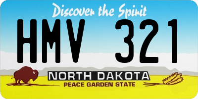 ND license plate HMV321