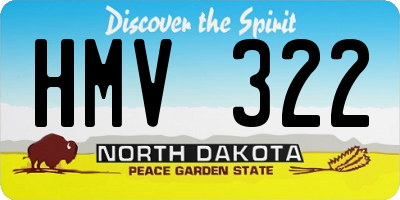 ND license plate HMV322