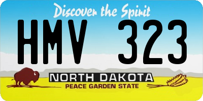 ND license plate HMV323