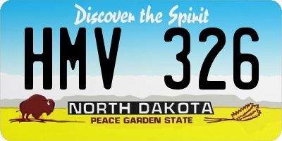 ND license plate HMV326