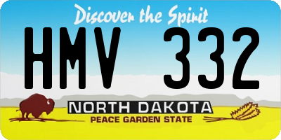 ND license plate HMV332