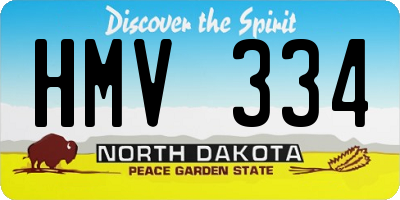 ND license plate HMV334