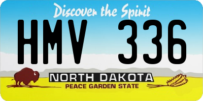 ND license plate HMV336