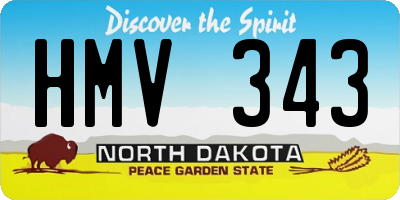 ND license plate HMV343