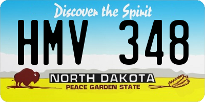 ND license plate HMV348