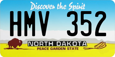 ND license plate HMV352