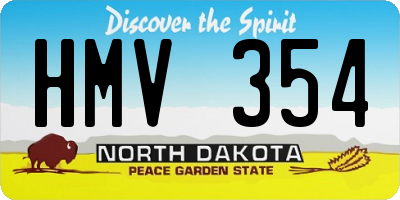 ND license plate HMV354
