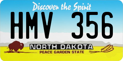 ND license plate HMV356