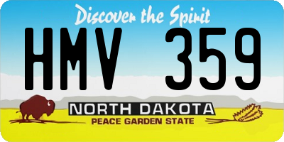 ND license plate HMV359