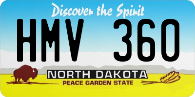 ND license plate HMV360