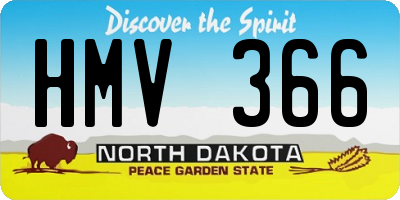 ND license plate HMV366